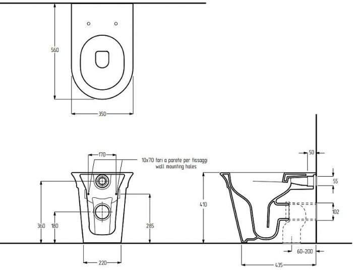 Унитаз Migliore Monaco 32065 приставной цвет Белый без сиденья