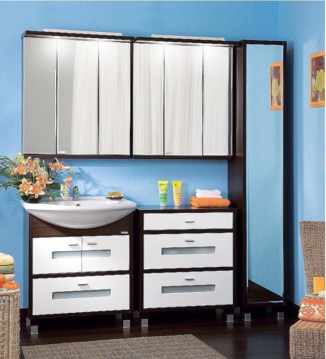 Комод Бриклаер Бали 70 4627125411878 Венге Белый глянцевый