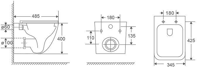 Унитаз Vincea Demi Tornado VT1-55T подвесной цвет Белый с сиденьем Микролифт