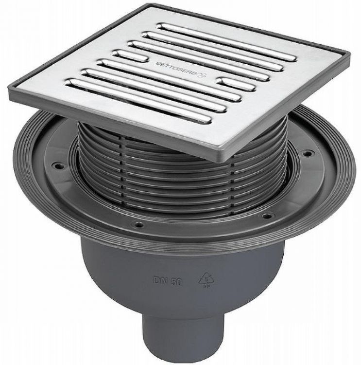 Душевой трап Bettoserb 14702510 с решеткой Хром глянцевый