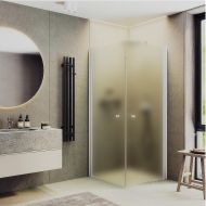 Душевой уголок Maybah Glass MGY-1294-1 900x900x1980 на монопетлях Белый стекло сатиновое