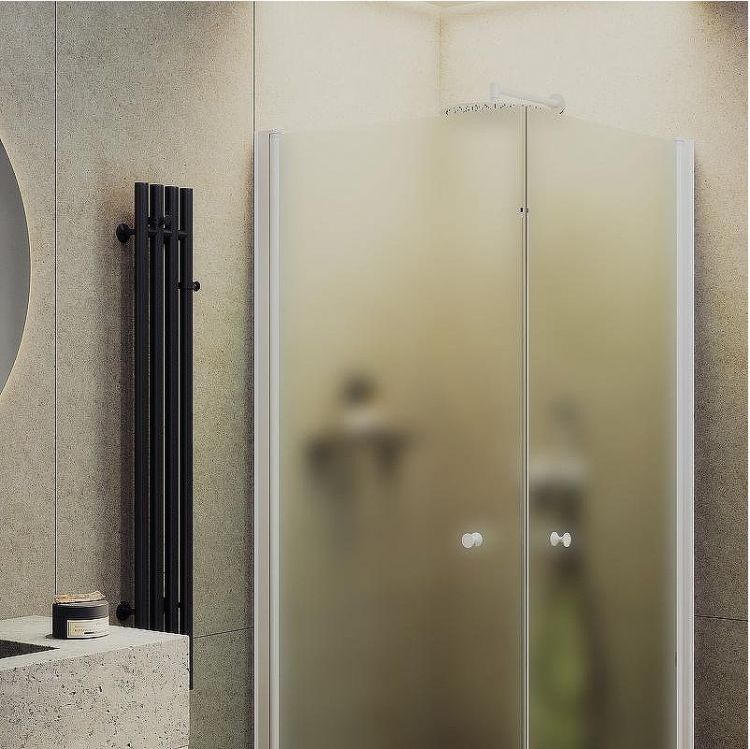 Душевой уголок Maybah Glass MGY-1294-1 900x900x1980 на монопетлях Белый стекло сатиновое