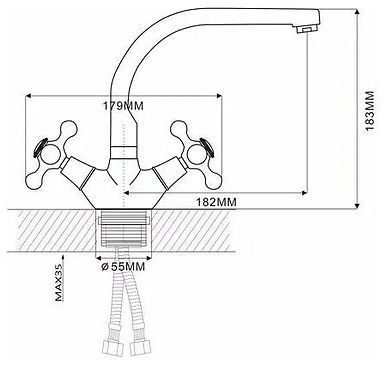 Смеситель для кухни Ekko E5408-21 цвет Бежевый