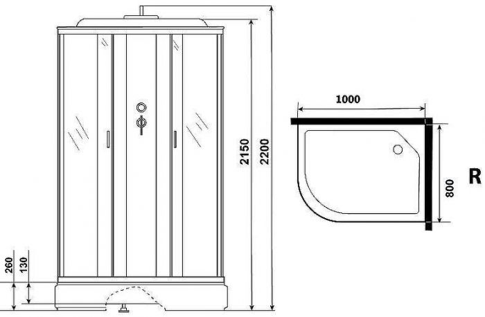 Душевая кабина Niagara Classic 100х80 R NG-33084-14RG с гидромассажем