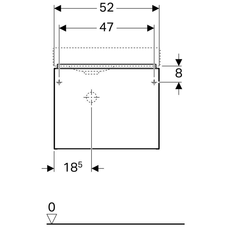 Тумба под раковину Geberit iCon XS, 52x31, платина [840054000]