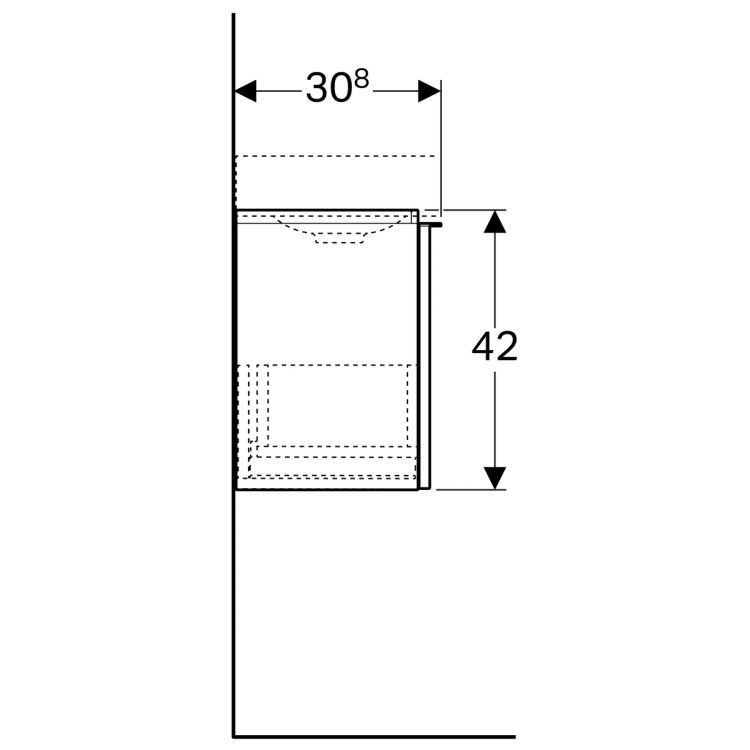Тумба под раковину Geberit iCon XS, 52x31, платина [840054000]