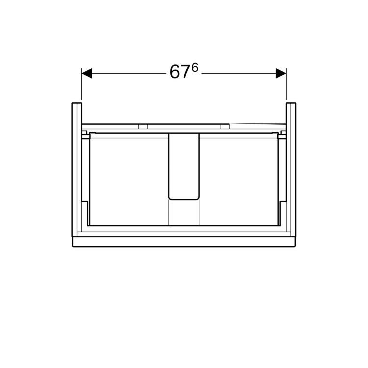 Тумба под раковину Geberit iCon, 74x48, темно-серый [841376000]