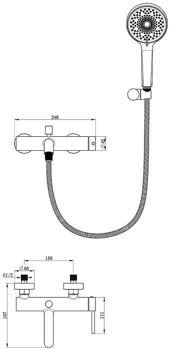 Смеситель для ванны Oliveeka Y OL-639017-BN цвет Никель матовый