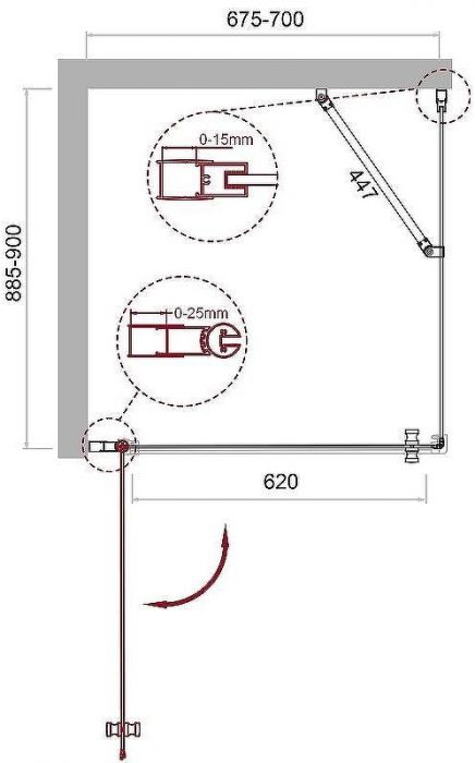 Душевой уголок BelBagno Etna 70х90 ETNA-AH-1-70/90-C-Cr профиль Хром стекло прозрачное