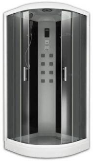 Душевая кабина Bas Альба (черная стенка, тонированное стекло)