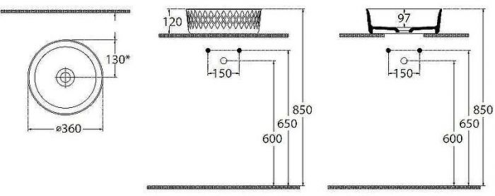 Раковина-чаша Allen Brau Fantasy Romb 36 4.11033.MT Мятная