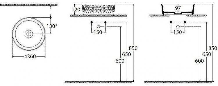 Раковина-чаша Allen Brau Fantasy Romb 36 4.11033.MT Мятная