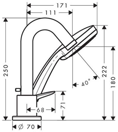 Hansgrohe Logis, Смеситель на борт ванны, на 3 отверстия, Цвет: хром