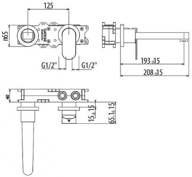 Смеситель для раковины Gattoni H2Omix7000 7003570NO Черный матовый