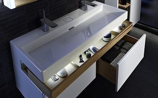 Тумба для раковины Terrace, 120 см, цвет коричневый лак [EB1188-N23]