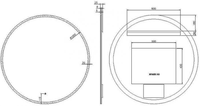 Зеркало Boheme Modern 100 545-100-GM с подсветкой Оружейная сталь с сенсорным выключателем и подогревом