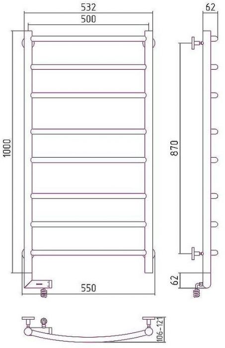 Электрический полотенцесушитель Сунержа Галант 2.0 1000x500 L 00-5200-1050 Хром