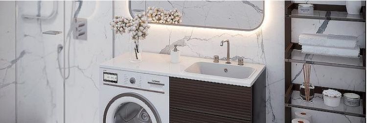 Раковина Paola Bella 120 R с местом под стиральную машину Белая Раковина Paola Bella 120 R с местом под стиральную машину Белая