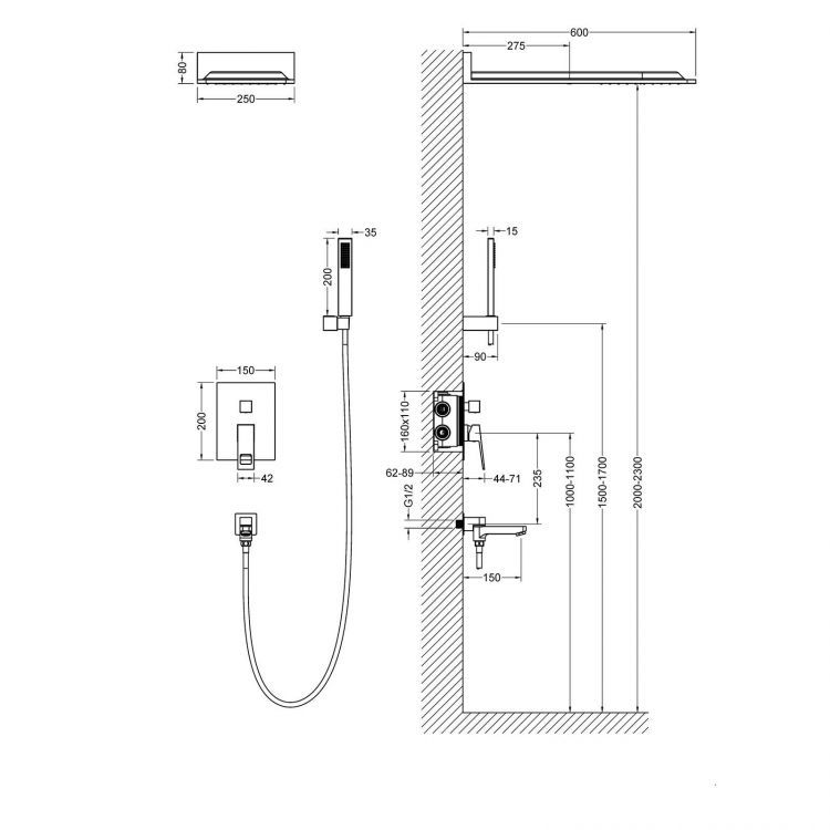 Душевая система встроенная Timo Briana SX-7119/03SM черный Душевая система встроенная Timo Briana SX-7119/03SM черный