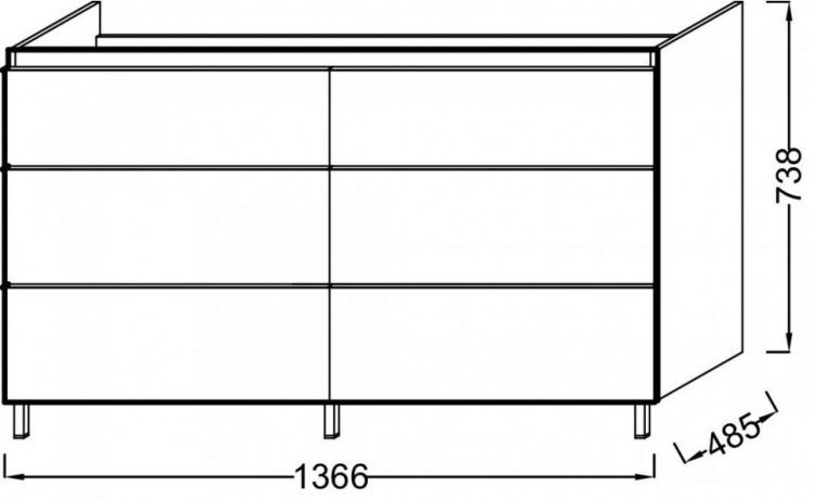 Тумба под раковину Jacob Delafon Odeon Up 136 см EB996-M61, черный матовый Тумба под раковину Jacob Delafon Odeon Up 136 см EB996-M61, черный матовый