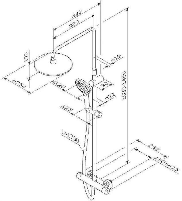 Душевая система AM.PM Like F0780464 Хром
