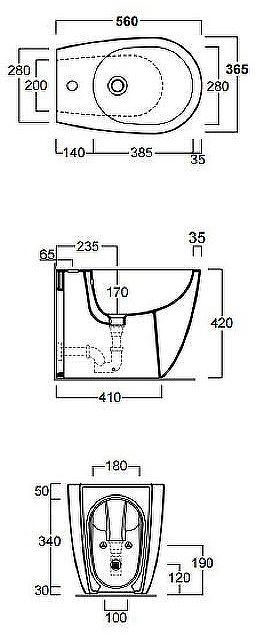 Биде Simas Vignoni VI04bi*1 Белое