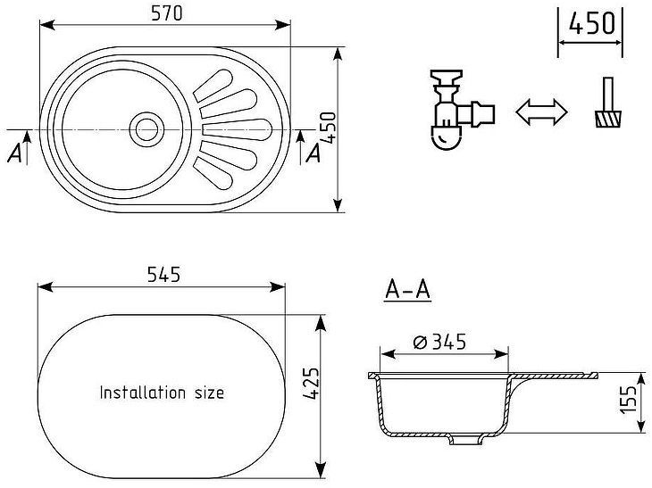 Кухонная мойка Ulgran Classic U-107m-310 Серая Кухонная мойка Ulgran Classic U-107m-310 Серая