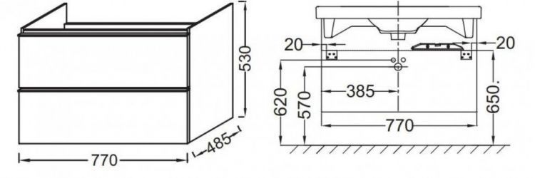 Тумба под раковину Jacob Delafon Odeon Up 77 см EB895-S24 жасмин сатин Тумба под раковину Jacob Delafon Odeon Up 77 см EB895-S24 жасмин сатин