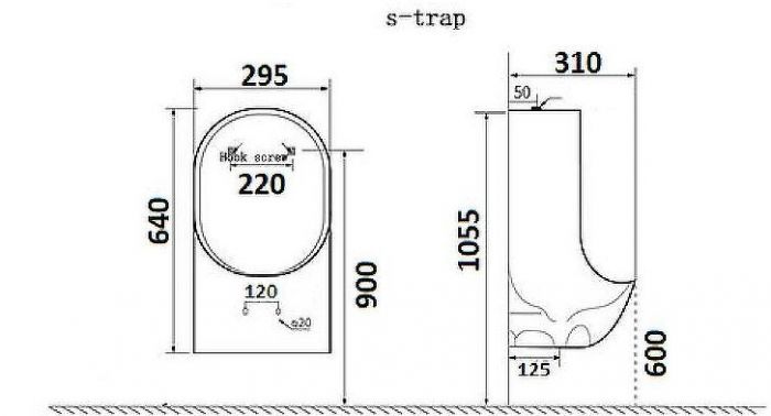 Писсуар CeramaLux Х541S подвесной Белый