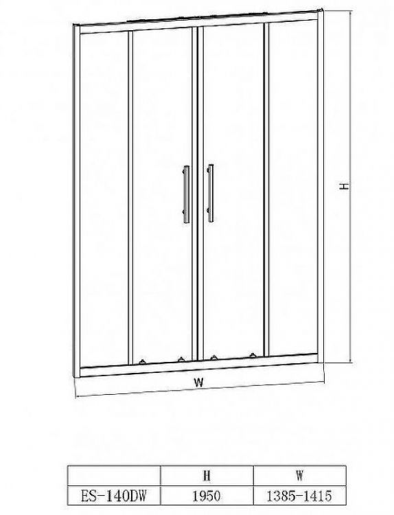 Душевая дверь Esbano ES-140DW 140 ESDN140DW профиль Хром стекло прозрачное