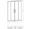 Душевая дверь Esbano ES-140DW 140 ESDN140DW профиль Хром стекло прозрачное
