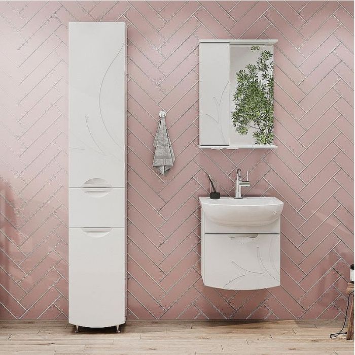 Зеркало со шкафом Volna Adel 50 L zsADEL50.L-01 с подсветкой Белое