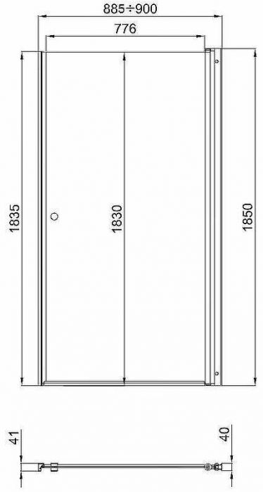 Душевая дверь Triton Уно 90 Щ0000036858 профиль Хром стекло прозрачное