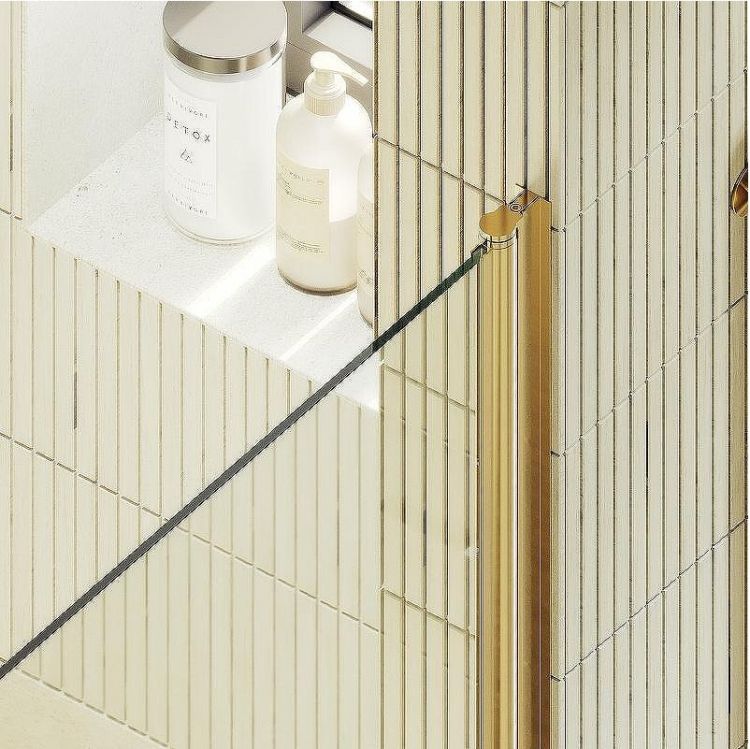 Душевая дверь Maybah Glass MGD-797-3 600x1980 на монопетле Золото стекло прозрачное