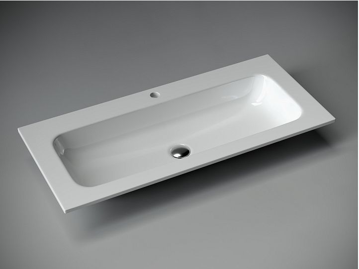 Раковина накладная CERAMICANOVA Grace прямоугольная, с отверстием под смеситель, цвет белый CN7013