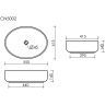 Умывальник CERAMICANOVA Element чаша накладная овальная 550x400x140 мм CN5002