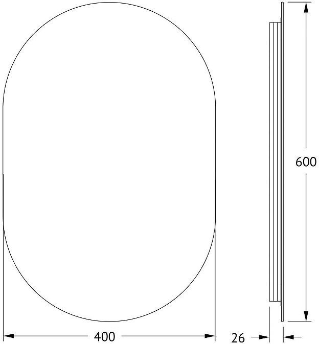 Зеркало Defesto Opti 40х60 DF 2911 с подсветкой 16W-3000K/Без выключателя/Теплый белый свет