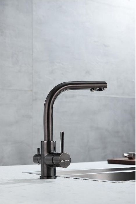 Смеситель для кухни Paulmark Essen Es213011-GM Вороненая сталь