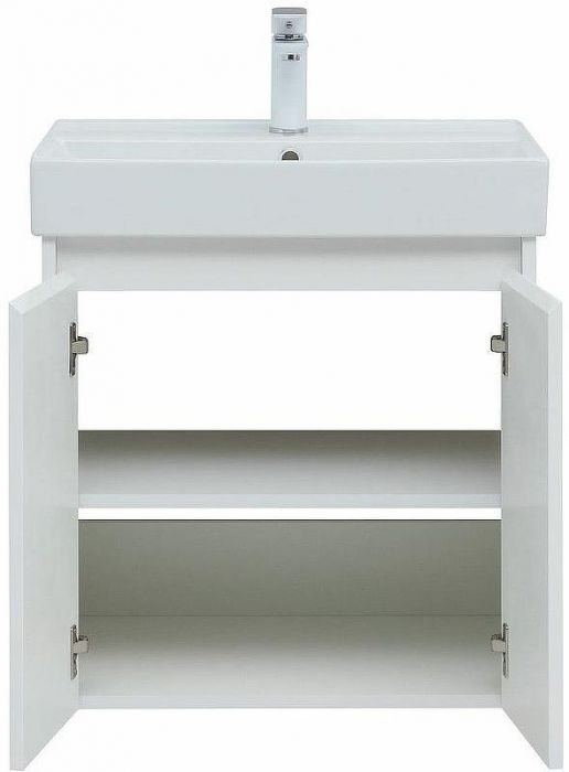 Тумба с раковиной Aquanet Nova Lite 60 302523 подвесная Белый глянец