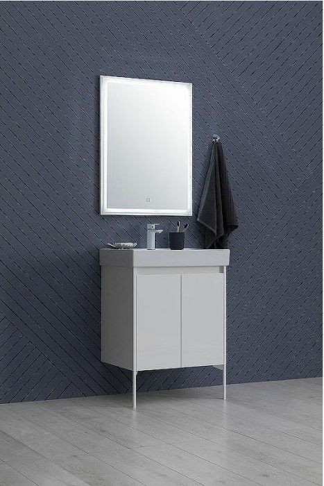 Тумба с раковиной Aquanet Nova Lite 60 302523 подвесная Белый глянец