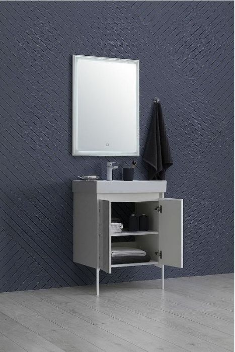 Тумба с раковиной Aquanet Nova Lite 60 302523 подвесная Белый глянец