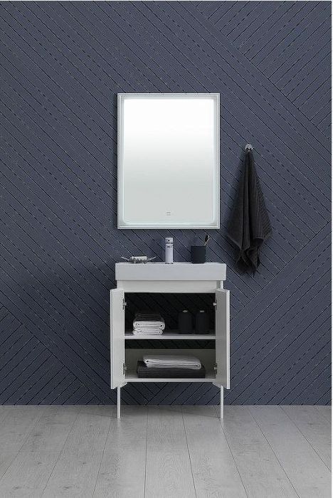 Тумба с раковиной Aquanet Nova Lite 60 302523 подвесная Белый глянец
