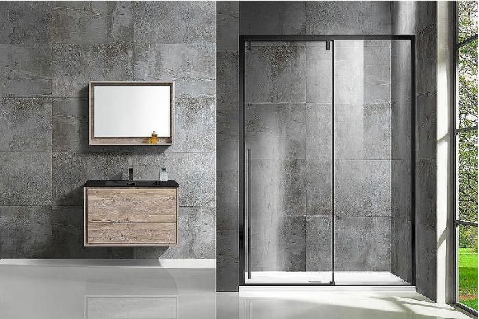 Душевая дверь Vincea Lugano 150 VDS-1L150CLB-1 профиль Черный стекло прозрачное