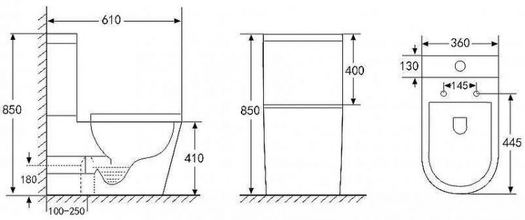 Унитаз компакт Abber Bequem AC1112TMB Черный матовый с бачком и сиденьем Микролифт