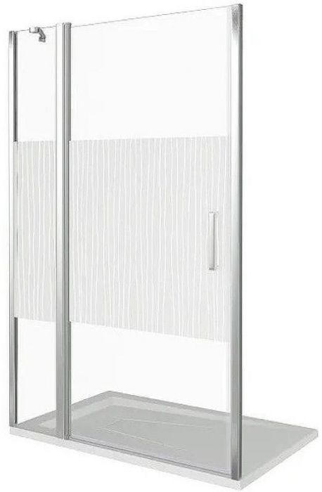 Душевая дверь Good Door Pandora WTW-140-T-CH 140 профиль Хром стекло с узором Тростник
