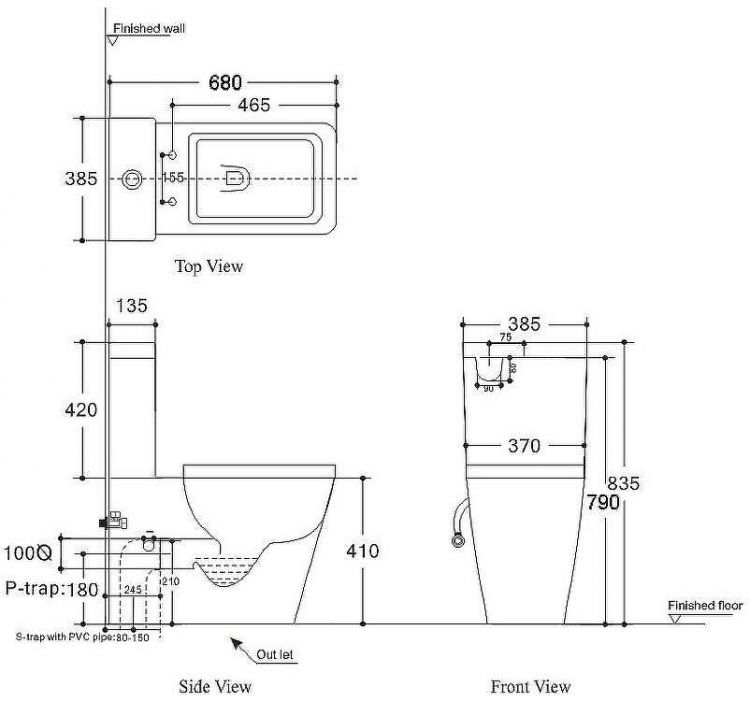 Унитаз компакт Creto Logan L2 1002-004-WF без бачка и с сиденьем Микролифт