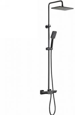 Душевая система Bond Cube B03-9488 с термостатом Черная матовая