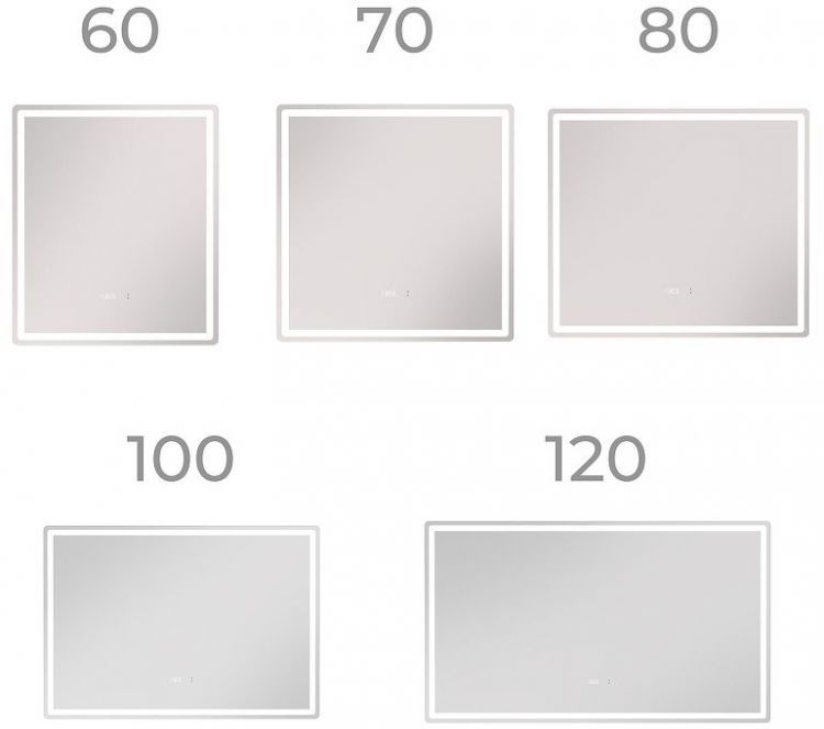 Зеркало Vigo Geometry Luxe 120 212 с подсветкой с бесконтактным выключателем с диммером с подогревом и часами