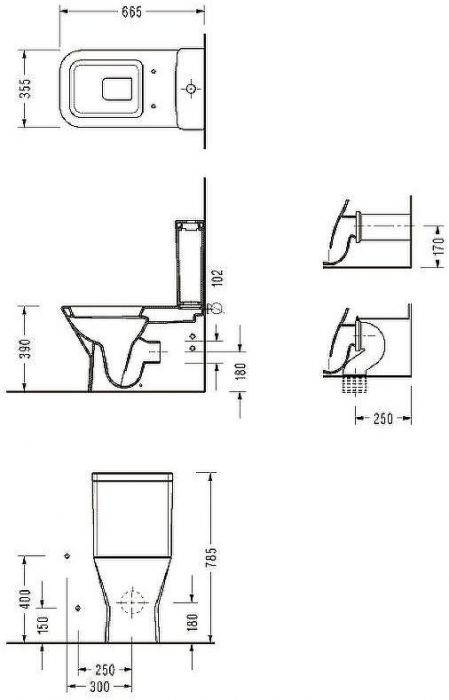 Унитаз компакт Serel Diagonal DG02SL с бачком и сиденьем Микролифт