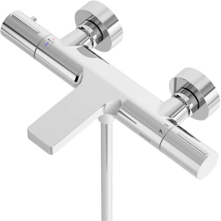 Термостатический Смеситель для ванны с душем SANCOS Etna, хром, SC9006CH Термостатический Смеситель для ванны с душем SANCOS Etna, хром, SC9006CH